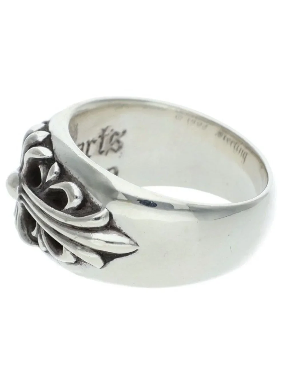 Chrome Hearts Flrl Floral Cross Silver Ring